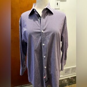 English Laundry Men's Purple Gingham Shirt